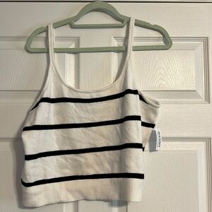 NWT Old Navy Cropped Striped Sweater Tank XL